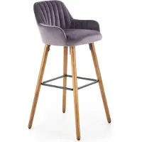 Halmar Barhocker H-93 - dunkelgrau / Mutter
