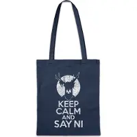 Eric Helmar Müller Urban Backwoods Keep Calm And Say Ni, Stofftasche, Farbe: Navy