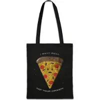 Eric Helmar Müller Urban Backwoods I Want Pizza, Stofftasche, Farbe: Schwarz