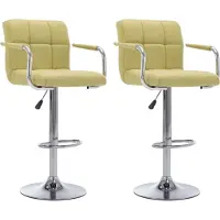 Syfax Barhocker 2 Stk. Grün Stoff
