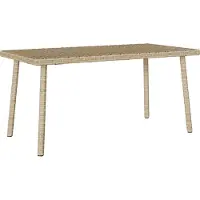 Syfax Garten-Couchtisch Rechteckig Beige 80x40x37 cm Poly Rattan