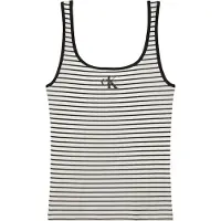 Calvin Klein Striped Monologo Scoop Nk Rib ärmelloses T-shirt