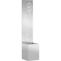 Syfax Garten Sichtschutz-Leinwand Floral Silber 32 x 32 x 150 cm