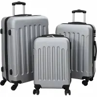 Syfax Koffer mit Schloss 3 pcs Silber 50 x 31 x 78 cm ABS Kunststoff