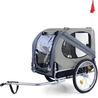 Carparts Fahrrad-Hundeanhänger bis 40 kg, Grau