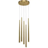 Maytoni Cascade LED Pendelleuchte, Hängeleuchte 5x 30W Messing Neutralweiss