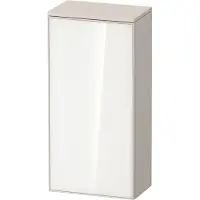 Duravit Zencha Halbhochschrank, 400x240x819mm, Anschlag links, ZE1350L64830000, Farbe: Front: Weiss (Glas)/Korpus: Taupe supermatt