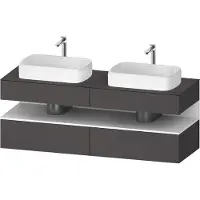 Duravit Qatego Konsolenwaschtischunterbau, 2 Auszüge, 2 Schubkästen, 2 Ausschnitte, 1600x550x600mm