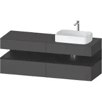Duravit Qatego Konsolenwaschtischunterbau, 2 Auszüge, 2 Schubkästen, Ausschnitt rechts, 1600x550x6