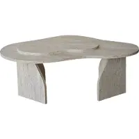 Skye Decor , Melted - Travertine, Couchtisch, 100 % Melaminbeschichtete Spanplatten, Travertin, 105 x 65 x 35 cm