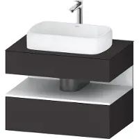 Duravit Qatego Konsolenwaschtischunterbau, 1 Auszug, 1 Schubkasten, Ausschnitt mittig, 800x550x600mm, Nische Weiß Matt, QA4730018800010