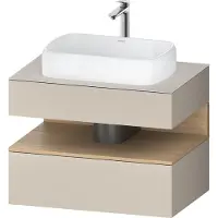 Duravit Qatego Konsolenwaschtischunterbau, 1 Auszug, 1 Schubkasten, Ausschnitt mittig, 800x550x600mm, Nische Eiche Natur, QA4730030830000