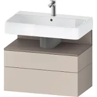 Duravit Qatego Waschtischunterbau, 1 Auszug und 1 Schublade, 790x470x590mm, Nische Basalt Matt, QA43