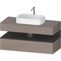 Duravit Qatego Konsolenwaschtischunterbau, 1 Auszug, 1 Schubkasten, Ausschnitt mittig, 1200x550x600m