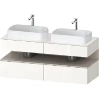 Duravit Qatego Konsolenwaschtischunterbau, 2 Auszüge, 2 Schubkästen, 2 Ausschnitte, 1400x550x600mm