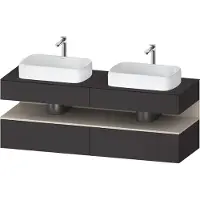 Duravit Qatego Konsolenwaschtischunterbau, 2 Auszüge, 2 Schubkästen, 2 Ausschnitte, 1600x550x600mm
