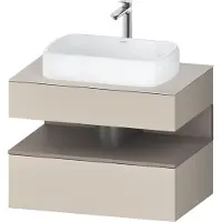 Duravit Qatego Konsolenwaschtischunterbau, 1 Auszug, 1 Schubkasten, Ausschnitt mittig, 800x550x600mm