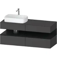 Duravit Qatego Konsolenwaschtischunterbau, 2 Auszüge, 2 Schubkästen, Ausschnitt links, 1400x550x60