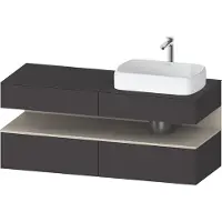 Duravit Qatego Konsolenwaschtischunterbau, 2 Auszüge, 2 Schubkästen, Ausschnitt rechts, 1400x550x6