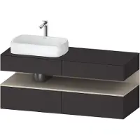 Duravit Qatego Konsolenwaschtischunterbau, 2 Auszüge, 2 Schubkästen, Ausschnitt links, 1400x550x60