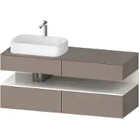 Duravit Qatego Konsolenwaschtischunterbau, 2 Auszüge, 2 Schubkästen, Ausschnitt links, 1400x550x60