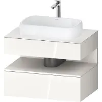 Duravit Qatego Konsolenwaschtischunterbau, 1 Auszug, 1 Schubkasten, Ausschnitt mittig, 800x550x600mm