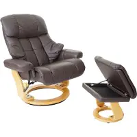 Robas Lund CALGARY XXL Relaxer 180 mit Hocker, Farbe:Braun/Natur