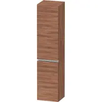 Duravit Sivida Hochschrank, Griffleiste chrom, Türanschlag rechts, 2 Türen, 400x374x1440mm, SV1370R10790000, Farbe: Nussbaum matt