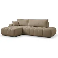 Domo Ecksofa mit Schlaffunktion BALOO – Modernes Design | Hohe Funktionalität | Komfortable Sitzfläche | Langlebige Materialien | Einfache Montage | Farbe braun | Links