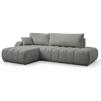 Domo Ecksofa mit Schlaffunktion BALOO – Modernes Design | Hohe Funktionalität | Komfortable Sitzfläche | Langlebige Materialien | Einfache Montage | Farbe hellgrau| Links