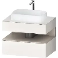 Duravit Collection One Konsolenwaschtischunterbau, 1 Auszug, 1 Schubkasten, Ausschnitt mittig, 800x550x600mm, Nische Taupe Matt, QA4730091840000, Farbe: Weiß Supermatt