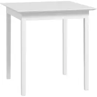 Moonbite Esstisch quadratisch 75 × 75 × 76 cm für 2 Personen, kleiner Küchentisch aus lackiertem Kiefernholz, Bodenschoner, Landhausstil, Holz, Weiß