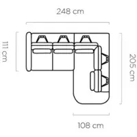 Domo Ecksofa mit Schlaffunktion ILUSIO L – Modernes Ecksofa mit hoher Sitzkomfort 250x205cm | Verstellbare Rückenlehne | Hochwertige Materialien und stilvolles Design | Farbe schwarz | Rechts