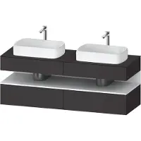 Duravit Qatego Konsolenwaschtischunterbau, 2 Auszüge, 2 Schubkästen, 2 Ausschnitte, 1600x550x600mm