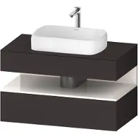 Duravit Qatego Konsolenwaschtischunterbau, 1 Auszug, 1 Schubkasten, Ausschnitt mittig, 1000x550x600m