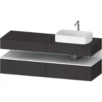 Duravit Qatego Konsolenwaschtischunterbau, 2 Auszüge, 2 Schubkästen, Ausschnitt rechts, 1600x550x600mm, Nische Weiß Matt, QA4778018800010