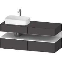 Duravit Qatego Konsolenwaschtischunterbau, 2 Auszüge, 2 Schubkästen, Ausschnitt links, 1400x550x60