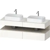Duravit Qatego Konsolenwaschtischunterbau, 2 Auszüge, 2 Schubkästen, 2 Ausschnitte, 1600x550x600mm, Nische Taupe Supermatt, QA4779083840000