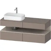 Duravit Qatego Konsolenwaschtischunterbau, 2 Auszüge, 2 Schubkästen, Ausschnitt links, 1400x550x60
