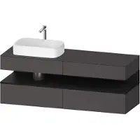Duravit Qatego Konsolenwaschtischunterbau, 2 Auszüge, 2 Schubkästen, Ausschnitt links, 1600x550x60