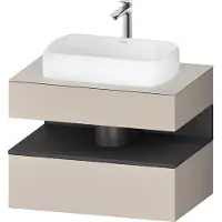 Duravit Qatego Konsolenwaschtischunterbau, 1 Auszug, 1 Schubkasten, Ausschnitt mittig, 800x550x600mm, Nische Graphit Matt, QA4730049910000