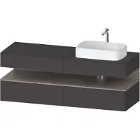 Duravit Qatego Konsolenwaschtischunterbau, 2 Auszüge, 2 Schubkästen, Ausschnitt rechts, 1600x550x6
