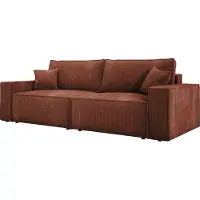 Domo DomoHome Universelles Ecksofa Kasjo Mit Schlaffunktion Und Bettkasten Weicher Cordstoff Flexibel Stellbar Rechts-Layout Schlaffläche: 205x135cm Größe: 245x90x83 cm Farbe: Braun
