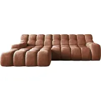 Domo DomoHome- Campile Big Ecksofa mit Schlaffunktion Sofa 85x288x119 cm, Modern Couch Eckcouch Wohnzimmer Möbel Ausfahrbarer Sitz Sofa L Form Links | Eden 10 | Braun