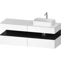 Duravit Qatego Konsolenwaschtischunterbau, 2 Auszüge, 2 Schubkästen, Ausschnitt rechts, 1600x550x6