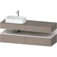 Duravit Qatego Konsolenwaschtischunterbau, 2 Auszüge, 2 Schubkästen, Ausschnitt links, 1600x550x600mm, Nische Weiß Supermatt, QA4777084430000