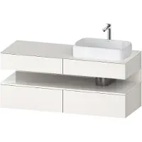 Duravit Qatego Konsolenwaschtischunterbau, 2 Auszüge, 2 Schubkästen, Ausschnitt rechts, 1400x550x600mm, Nische Weiß hochglänzend, QA4766022840000