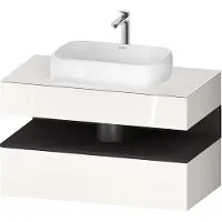 Duravit Qatego Konsolenwaschtischunterbau, 1 Auszug, 1 Schubkasten, Ausschnitt mittig, 1000x550x600m