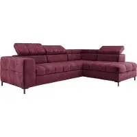 Domo PABLO Ecksofa 279x201 cm Mit Schlaffunktion, Bettkasten, Verstellbaren Kopfstützen, Samtigem CLOUD-Stoff, Pflegeleicht Mit EASY CLEAN-Technologie, Metallfüße Rechts Layout, Farbe BRUNNEL