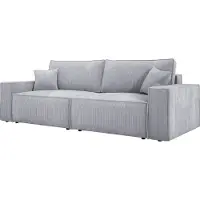 Domo DomoHome Universelles Ecksofa Kasjo Mit Schlaffunktion Und Bettkasten Weicher Cordstoff Flexibel Stellbar Rechts-Layout Schlaffläche: 205x135cm Größe: 245x90x83 cm Farbe: Esche hell